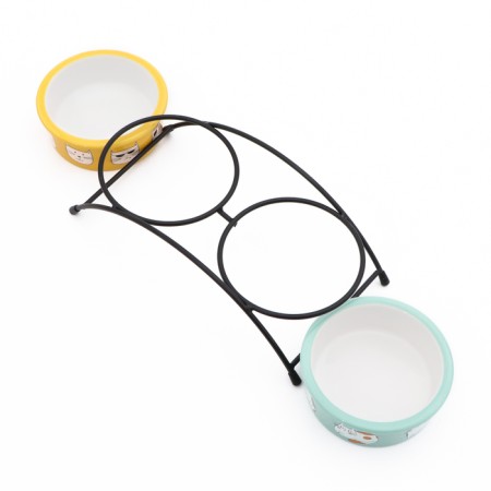 Ceramic bowls on a stand 2 x 250 ml-4