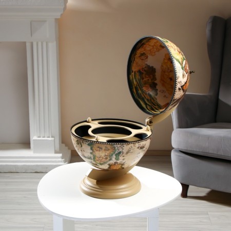 Globe bar decorative "Wanderer map" White 38x33x48 cm-5