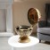 Globe bar decorative "Wanderer map" White 38x33x48 cm