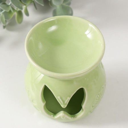 Aroma lamp ceramics "butterfly" green 7.2x7.2x8.9 cm-2