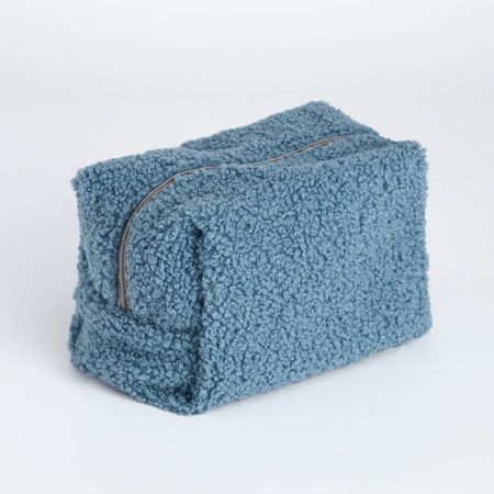 Cosmetic bag with lightning, textura, blue color-2