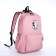 School backpack of textiles on lightning, 3 pockets, pink color
