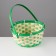 Wicker basket, 21 x 21 x 10/24 cm, bamboo, green