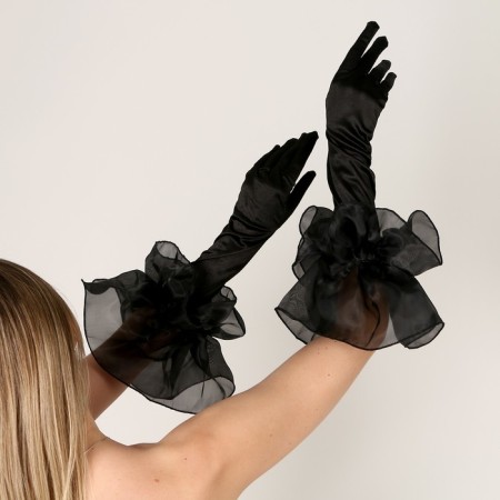 Carnival accessory- gloves with oxen, black color-1