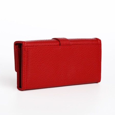 Women's wallet on the button, red color-1