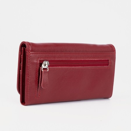 Women's wallet on fasteners, red color-1