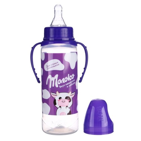A bottle of feeding Gift "Chocolate milk", classic throat, 250 ml., 0 months, with a nipple, with handles-3