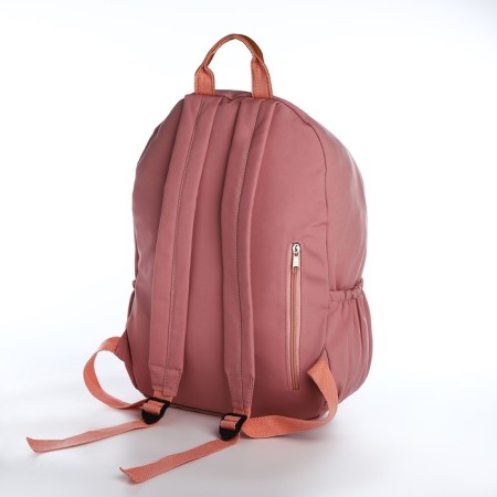 Young backpack from textiles on lightning, 4 pockets, pink color-3