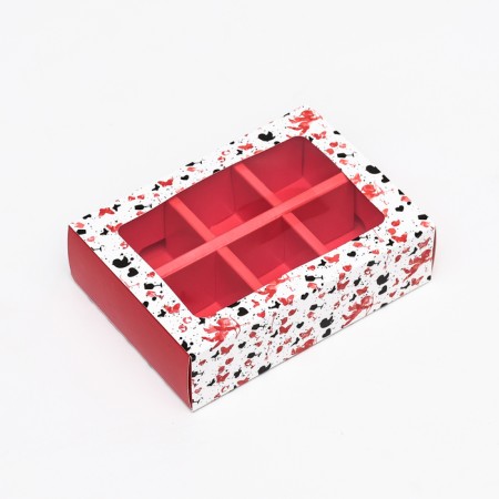 Box for sweets 6 pcs, white "Cupid", 13.7 x 9.85 x 3.86 cm-2