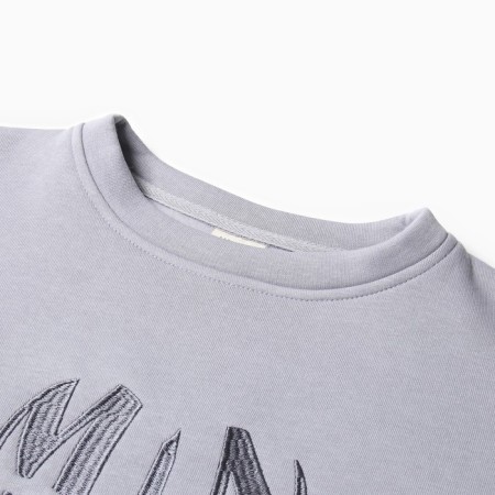 Female sweatshirt Minaku: Velvet Collection color light gray, size 44-5