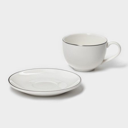 Coffee steam porcelain Magistro la Perle, 2 objects: a cup 100 ml, a saucer d = 11.5 cm, white color-3