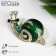 Brooch "Snail", white-green color in gold