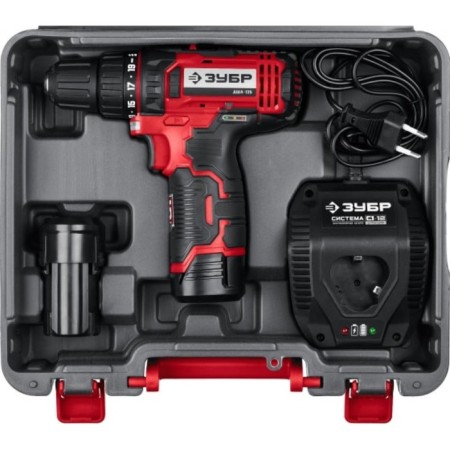 Drill-shurubover bison, battery, 2x1.3 ah, BZP, 0.8-10 mm, 0-350/0-1300 rpm-5