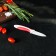 Knife ceramic shade "Capter", blade 7 cm, red color