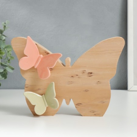 Souvenir Ceramics, wood "Butterfly with small butterflies" 15.9x5.3x21 cm