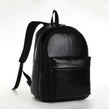 City backpack on a zipper, black color