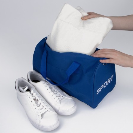 Sports bag with lightning, long belt, blue color-3