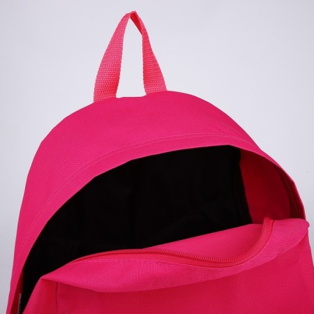 Basic school backpack, with pocket, pink color-5