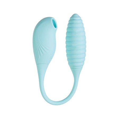 Vacuum-wave stimulator and pulsa egg Jos Roow, 36 cm, silicone, blue color-1