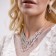 Set 2 objects: earrings, necklace "elegy" leaves, white color in silver, 40 cm