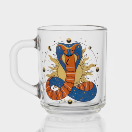 New Year's glass tea mug "Mystical snakes", 200 ml, mix-6