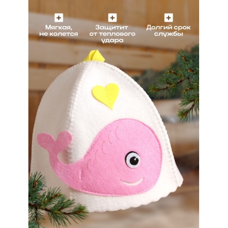 Bath cap with children's applique "Kitenok" felt-2