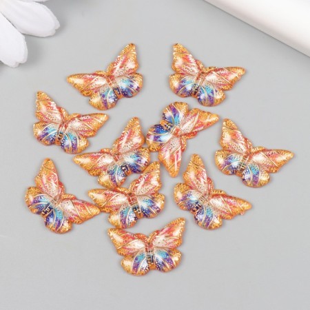 Decor for creativity Plastic "Butterfly with gold points" 1.5x2.2 cm-2