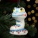 Christmas tree toy "Snake Smile Blue", 7 cm, porcelain