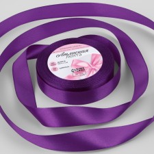 Satin tape, 20 mm × 23 ± 1 m, color purple No. 34