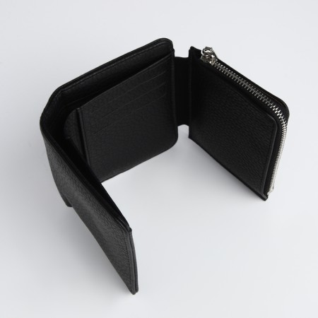 Women's wallet on a magnet, black color-4