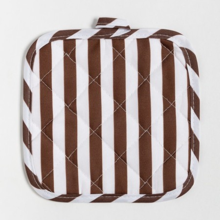 Kitchen set "Dolyana": a selection of 17x17 cm, mittens 26x16 cm, apron 60x80 cm, coffee color, 100% p/e-6