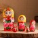 Nesting doll "traditional", yellow, 15cm, 5 puppet, manual painting