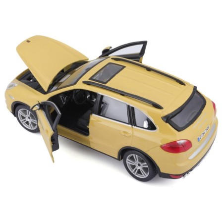 BBURAGO Porsche Cayenne Turbo, Die-Cast, 1:24, opening doors, yellow color.-2
