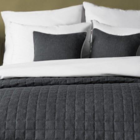 Konni set: cover 230 x 250 cm, pillowcase 45 x 45 cm - 2 pcs, black color-2