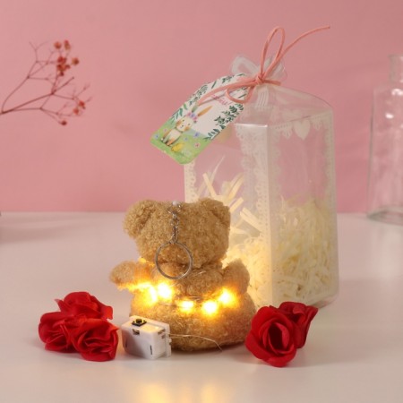 Set gift "Bear Bezh with a bow" soap red roses 5 pcs, dew 7x7x12 cm-2