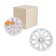 Wheel caps 15 "Voltek", white gloss, chrome ring, set 2 pcs, AWCC-15-29