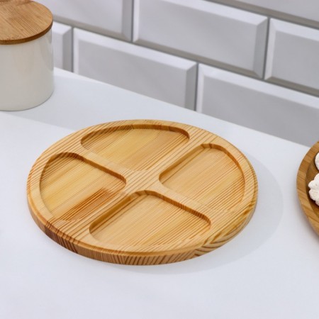 Set of Dolyan dishes, Menzhitsa D = 20 cm, cutting board 25 × 17 × 1.2, stand under the mug as a gift-4