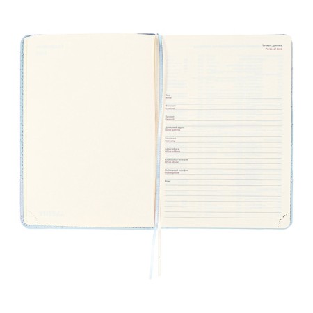 The diary is low, A5, 136 sheets, leatherette, Devente. Tailor, a solid cover with foam rubber, knife, perforation, liesse, block 70%, blue-8
