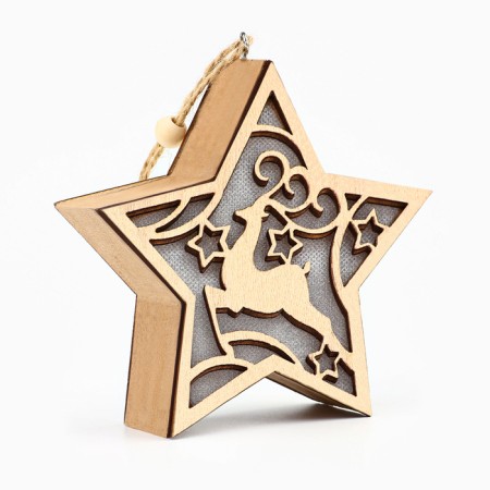 Suspension on a Christmas tree with light "Deer", 11.5 x 11 cm-1