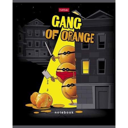 Notebook 48 sheets Cell "Orange Gang", cover coated cardboard, selective matte varnish, unit 65 g/m2, 5v mix-4