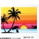 Picture on numbers on a canvas with a subframe "Sunset at sea", 30x20 cm