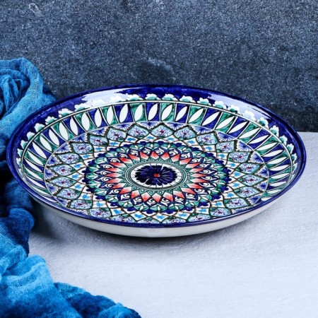 Largan Rishtan ceramics "Patterns", 28 cm, blue-3