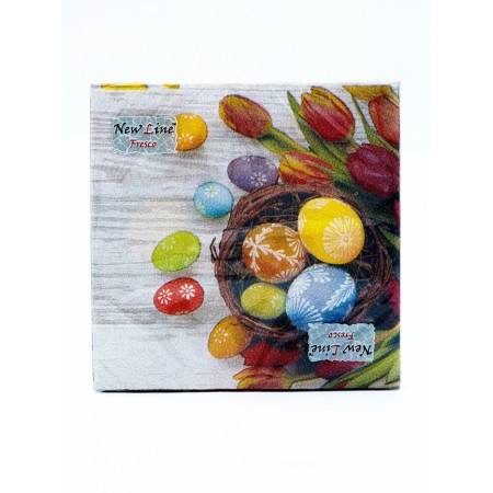 Napkins Paper New Line Fresco "Eggs Tulips, 2sl, 33*33, 20 pcs-1