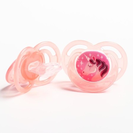 A set of orthodontic dummy, 2 pcs., Silicone, from 3 months, pink color-2