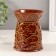 Aroma lamp ceramics "plant pattern" caramel 9.5x9.5x12 cm