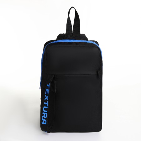 Textura zipper on the zipper, external pocket, black/blue color-1