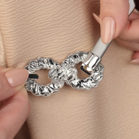 Picking for curtains "Infinity", 6 × 3 cm, 23.5 cm, silver color-3