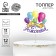 Topper for a cake with a wish "Happy Birthday", balls
