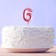 Candle for the cake, the number "6", pink.