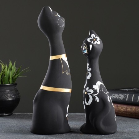 Figure "Love Cats" set 2pcs Black 7x9x24cm-1